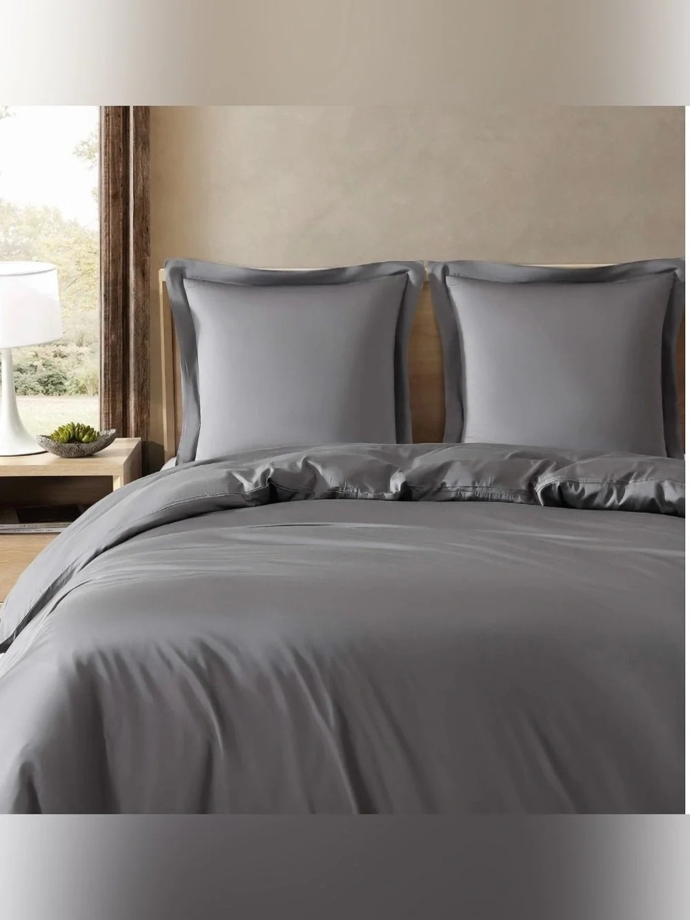 Sunday Citizen Duvet Cover Full Queen Granite Gray NWT Luxury Bamboo Cover Only